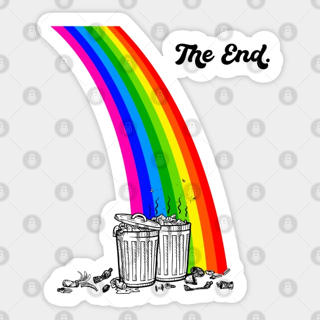 Trash At The End Of The Rainbow Sticker by darklordpug